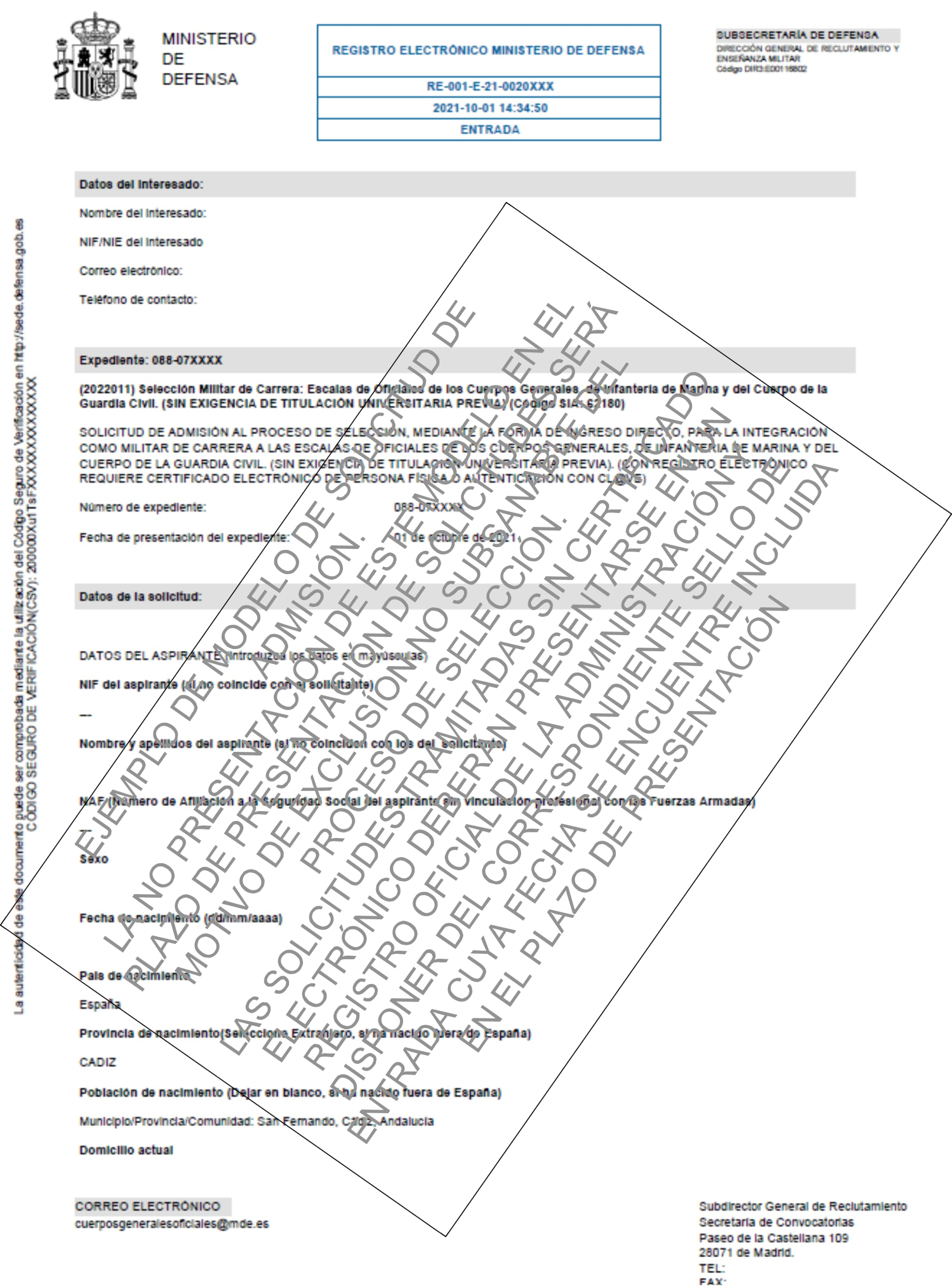 Cómo realizar la declaración jurada en las oposiciones de Oficiales del Ejército