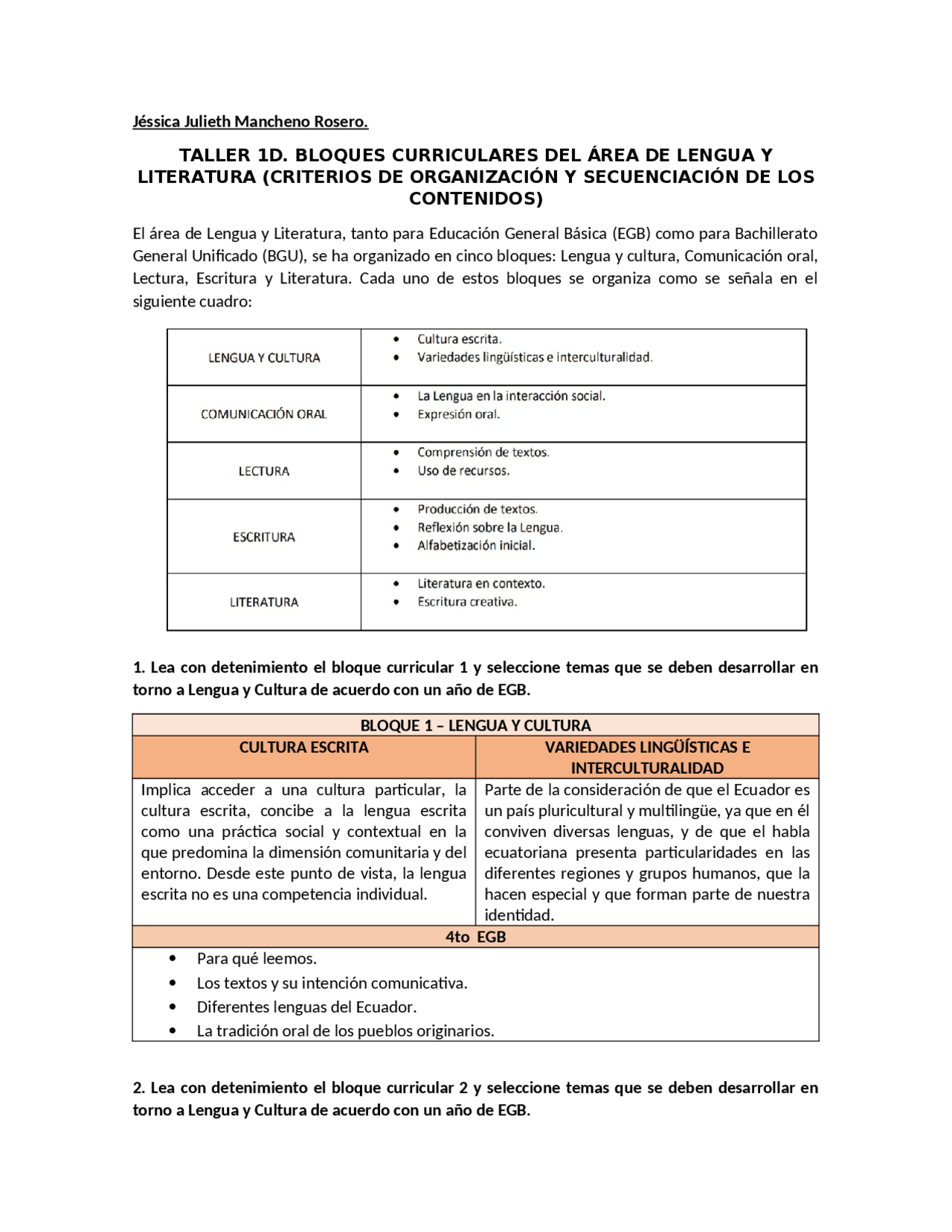 Los 5 bloques de lengua y literatura que debes conocer